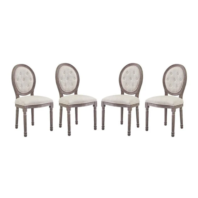 Arise Upholstered Fabric Dining Side Chairs Set of 4