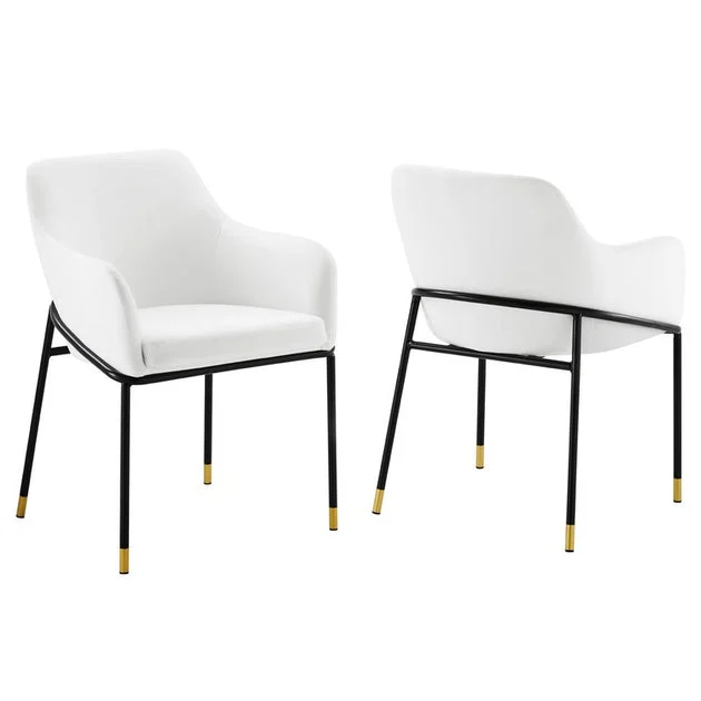 Jovi Performance Velvet Dining Armchairs Set of 2