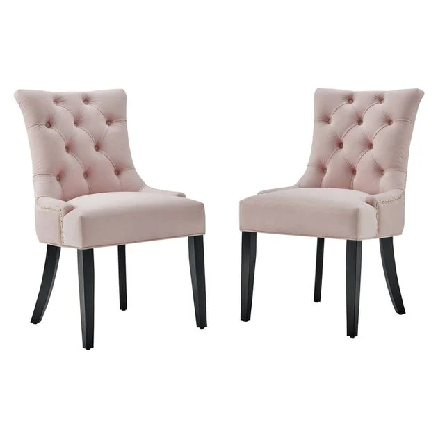 Regent Tufted Performance Velvet Dining Side Chairs Set of 2
