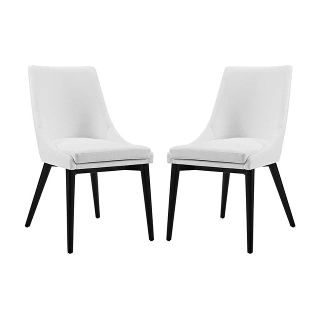 Viscount Vinyl Dining Side Chairs Set of 2