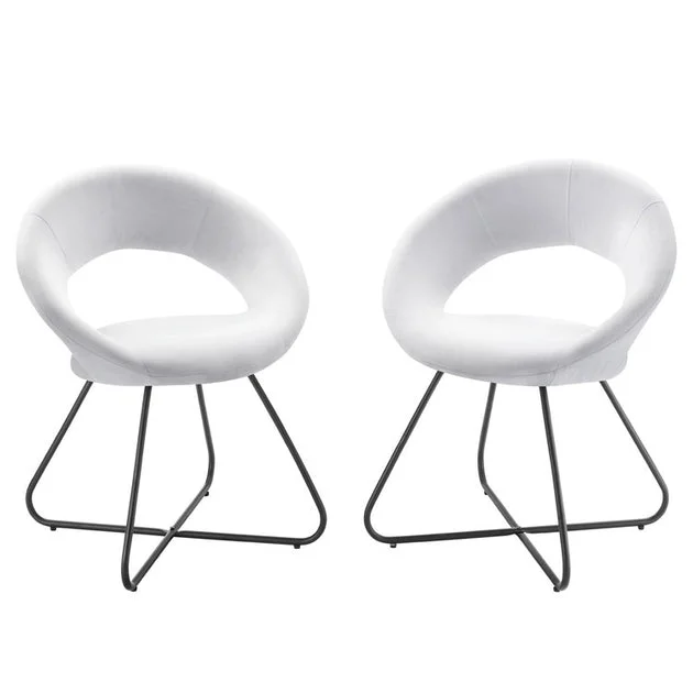 Nouvelle Upholstered Fabric Dining Chairs Set of 2
