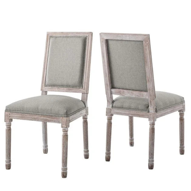 Court Upholstered Fabric Dining Side Chairs Set of 2
