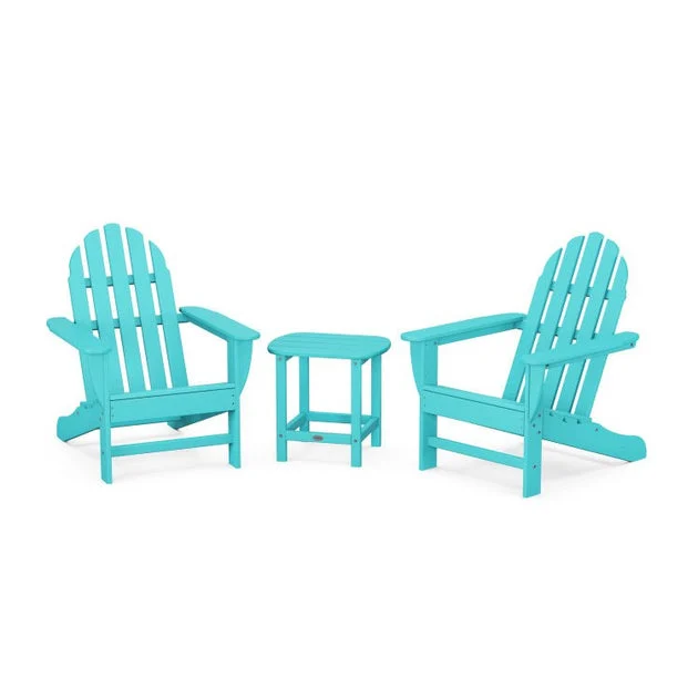Classic Adirondack Three-Piece Set with South Beach 18" Side Table - Aruba