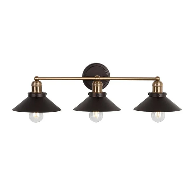 July Three-Light Bathroom Vanity Fixture - Oil Rubbed Bronze/Brass Gold