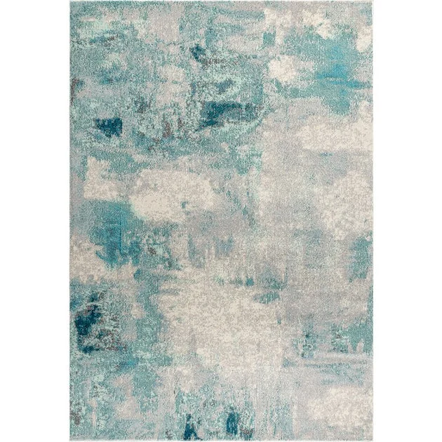 Contemporary POP Modern Abstract Vintage 144"L x 104"W Area Rug - Cream/Blue