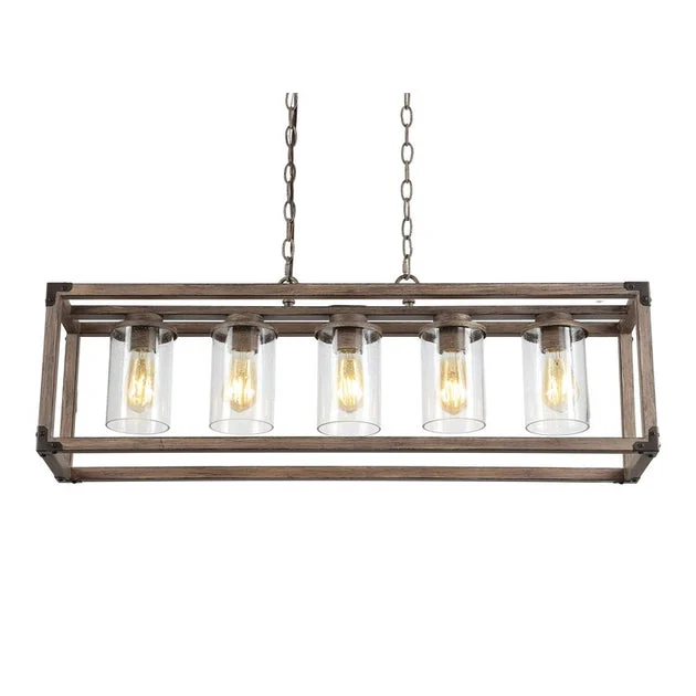 Zeniba Five-Light LED Linear Pendant - Brown