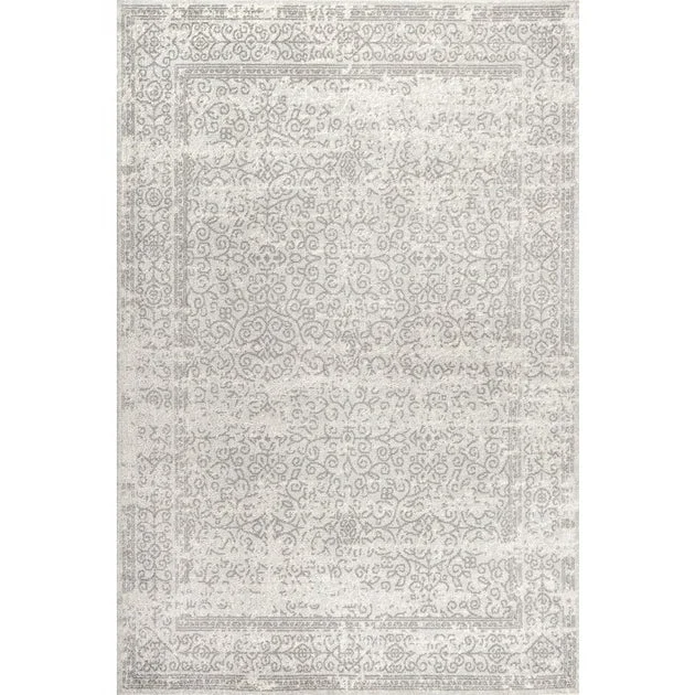 Ferro Filigree Modern 120"L x 93"W Area Rug - Gray/Dark Gray