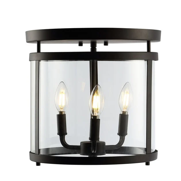 Ciel Simple Three-Light LED Flush Mount Ceiling Fixture - Oil Rubbed Bronze