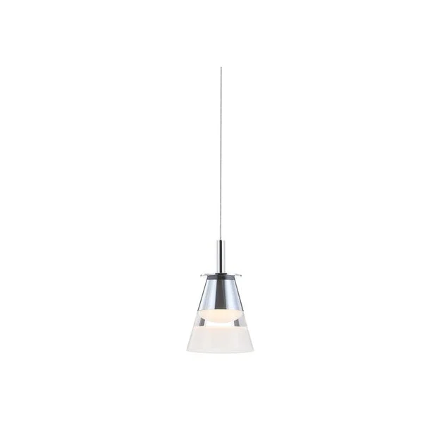 Alain Single-Light LED Pendant - Chrome and White
