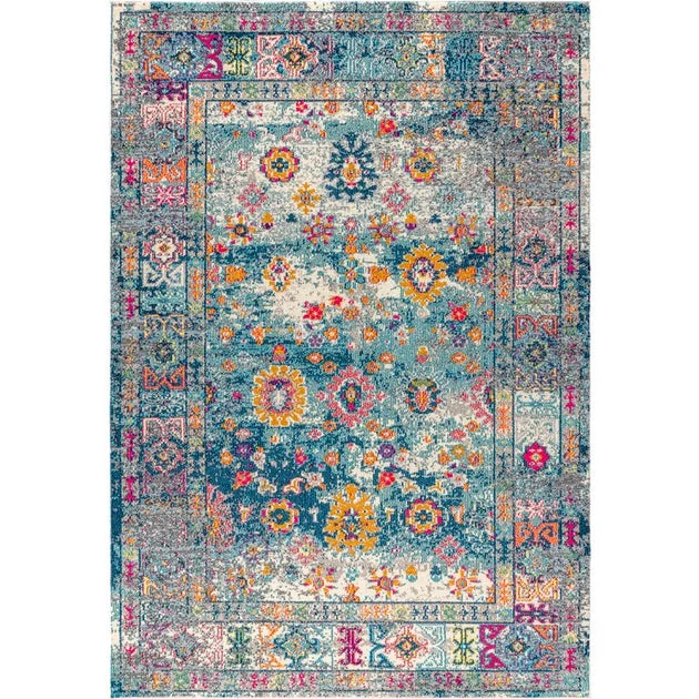 Bohemian Flair Boho Vintage Medallion 60"L x 36"W Area Rug - Navy/Cream