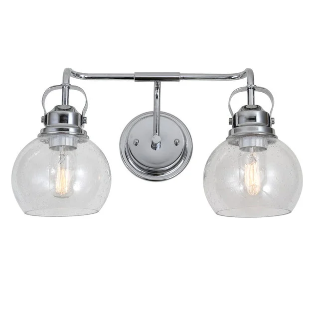 Shirley Two-Light Bathroom Vanity Fixture - Chrome and Clear
