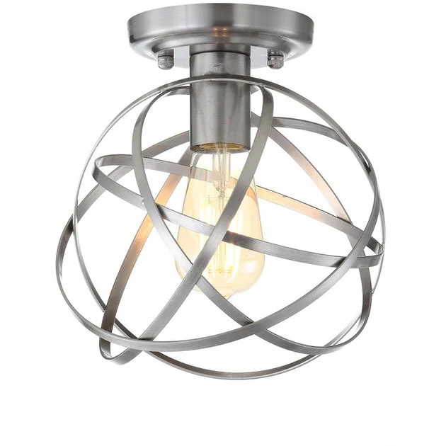 Alba Single-Light Flush Mount Ceiling Fixture - Nickel