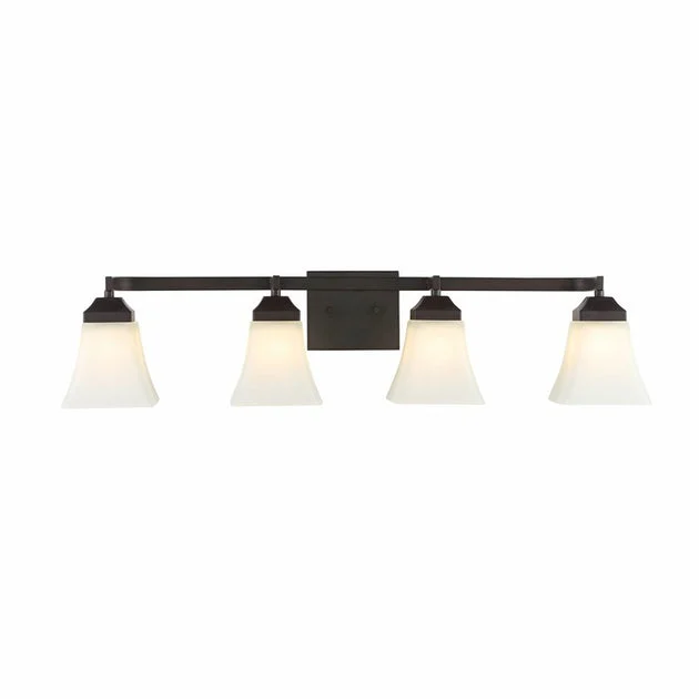 Staunton Four-Light Bathroom Vanity Fixture - Oil Rubbed Bronze