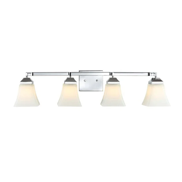 Staunton Four-Light Bathroom Vanity Fixture - Chrome