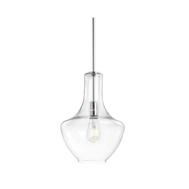 Watts Single-Light Pendant - Chrome and Clear