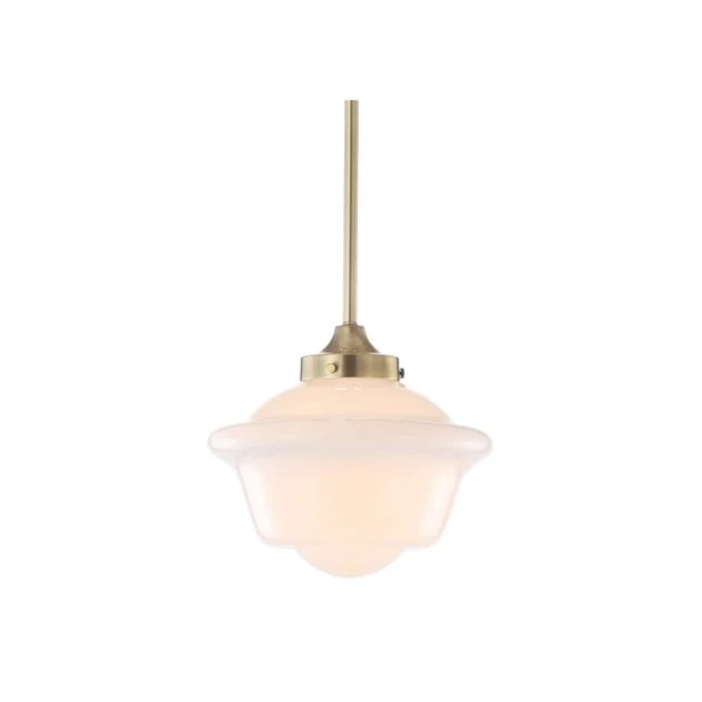 Kurtz 9.5" Single-Light Pendant - Brass Gold and White
