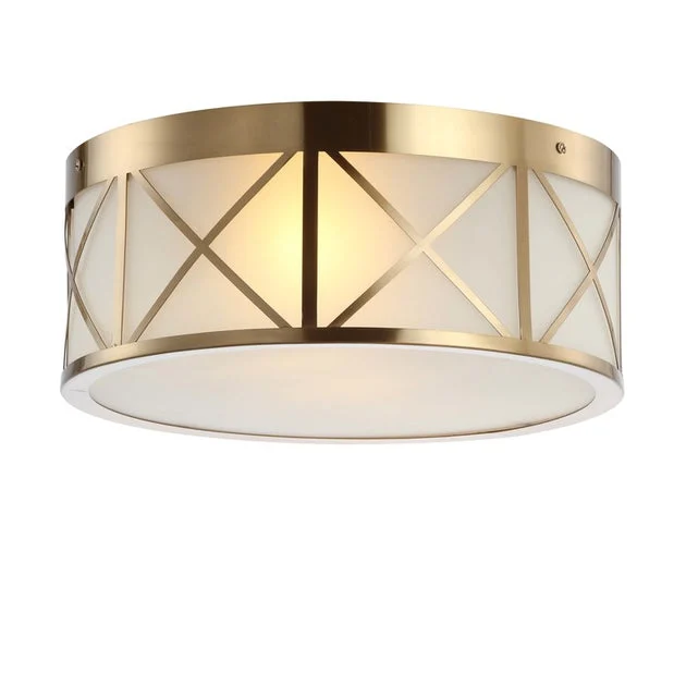 Cadence 15" Two-Light Flush Mount Ceiling Fixture - Brass Gold