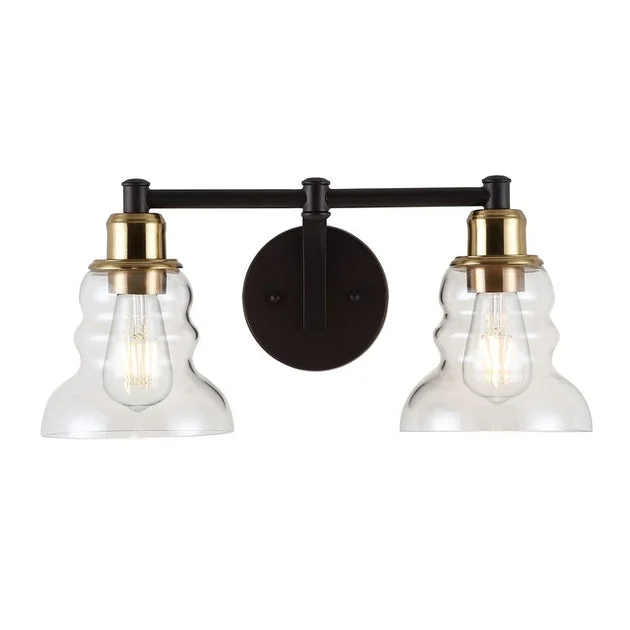 Manhattan Two-Light LED Bathroom Vanity Fixture - Brass Gold and Oil Rubbed Bronze