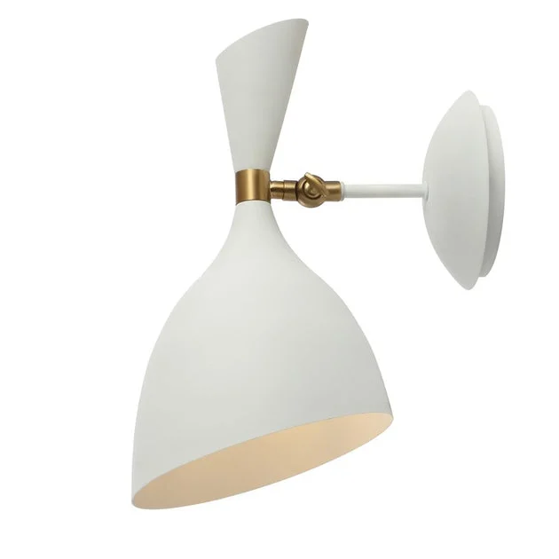 Josef Single-Light Wall Sconce - White and Brass Gold