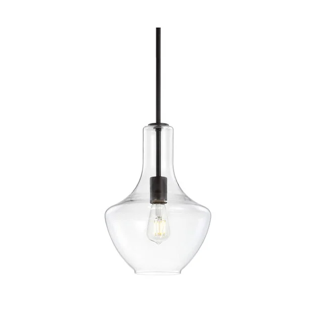 Watts Single-Light Pendant - Oil Rubbed Bronze and Clear