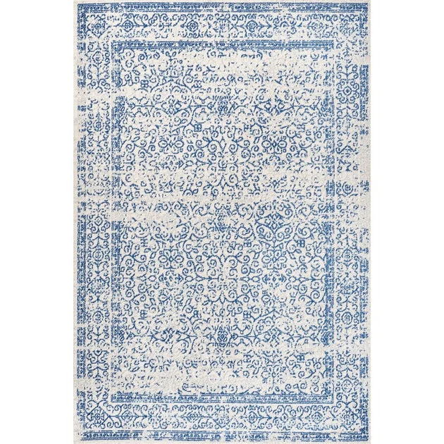 Azul Filigree 120"L x 93"W Area Rug - Cream/Blue