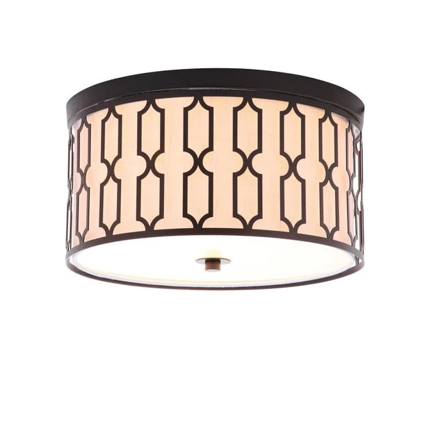Link Three-Light Flush Mount Ceiling Fixture - Oil Rubbed Bronze