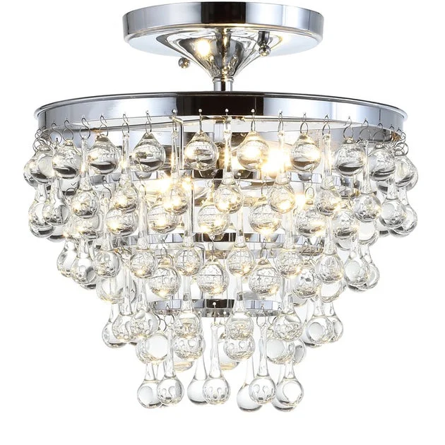 Toronto Two-Light Semi-Flush Mount Ceiling Fixture - Chrome