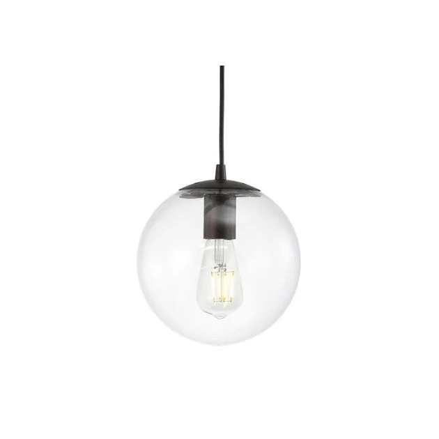 Bleecker Single-Light Globe Pendant - Clear and Oil Rubbed Bronze
