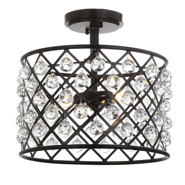Gabrielle Two-Light LED Semi-Flush Mount Ceiling Fixture - Oil Rubbed Bronze