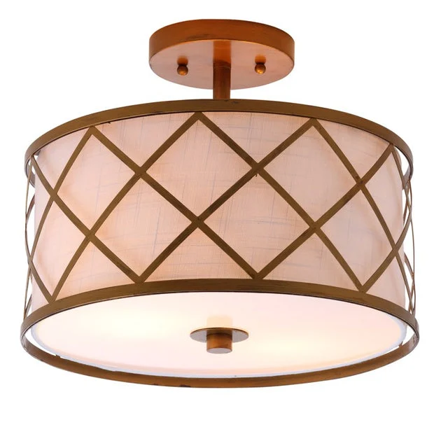 Elizabeth Two-Light Semi-Flush Mount Ceiling Fixture - Gold