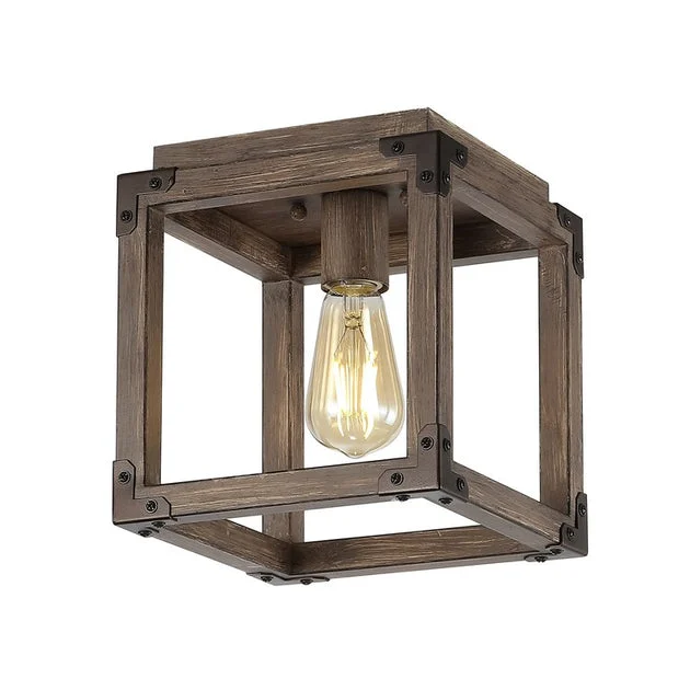 Magnolia Single-Light LED Flush Mount Ceiling Fixture - Brown