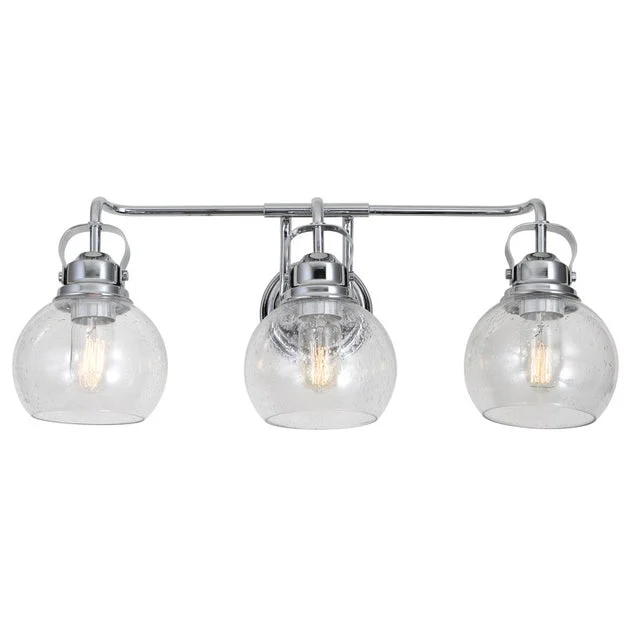 Shirley Three-Light Bathroom Vanity Fixture - Chrome and Clear