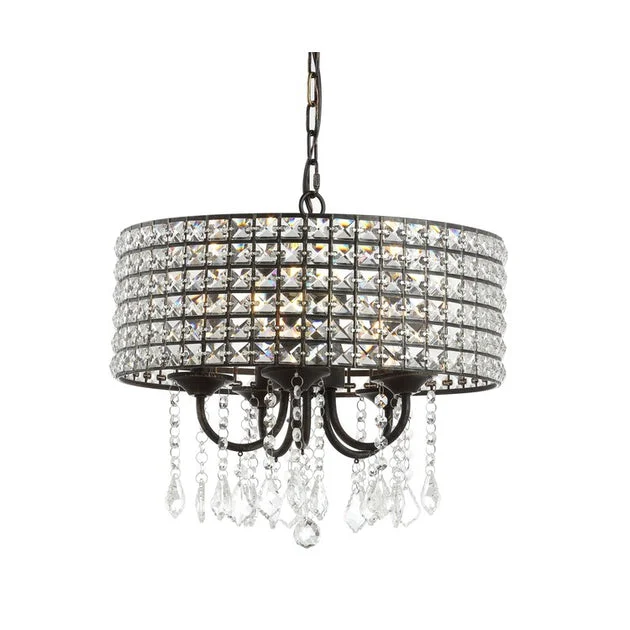 Reese Five-Light LED Drum Pendant - Black