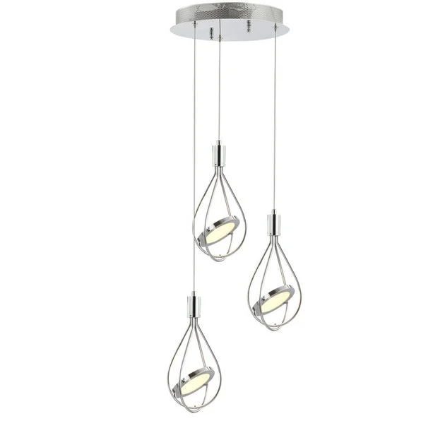 Orion Three-Light LED Cluster Pendant - Chrome
