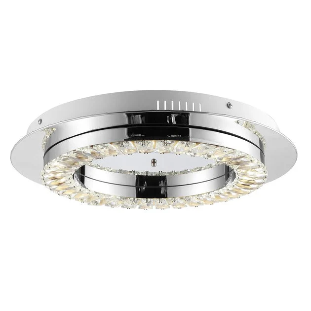 Cristal 18" Flush Mount Ceiling Fixture - Chrome
