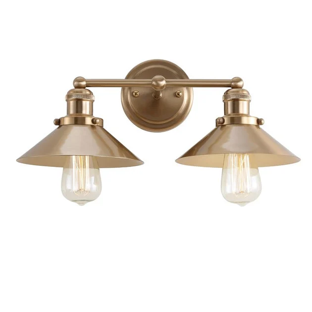 August Two-Light Bathroom Vanity Fixture - Brass Gold