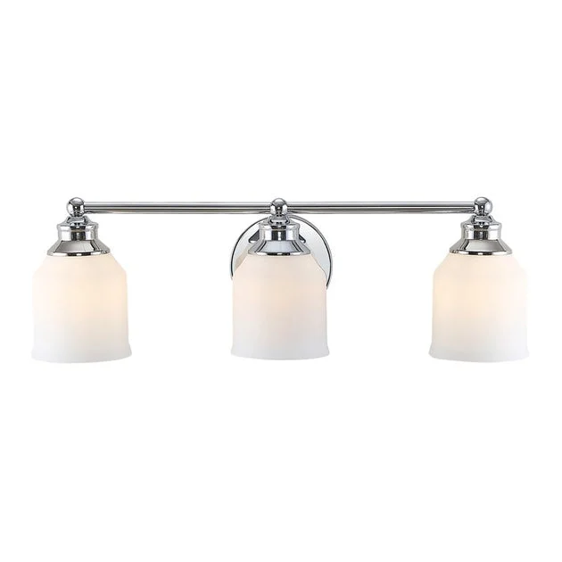 Lydia Three-Light Bathroom Vanity Fixture - Chrome