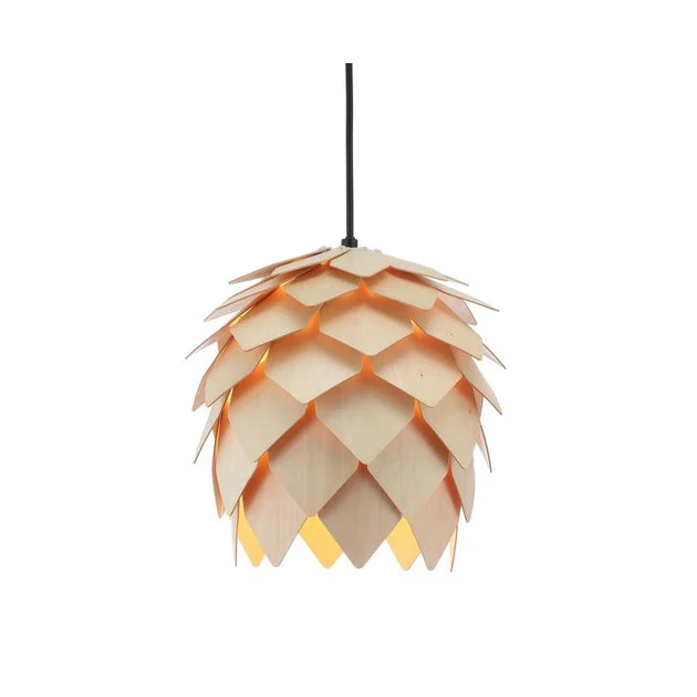 Simon Single-Light Wood Pine Cone Pendant - Natural