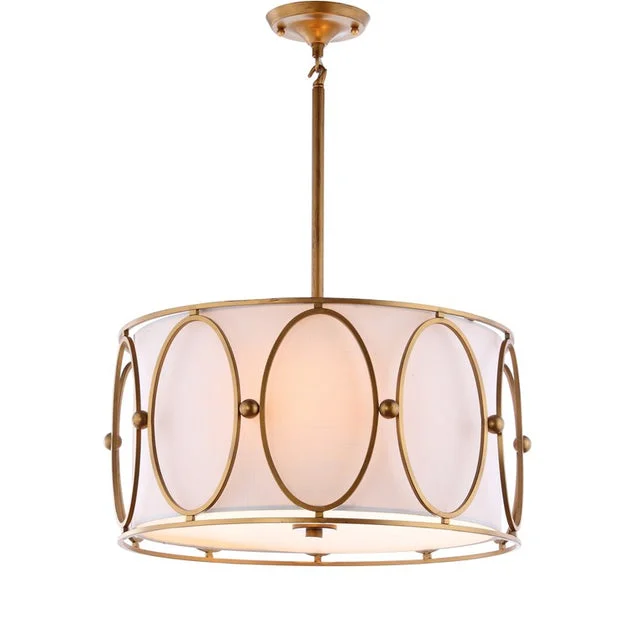 Violetta Three-Light Drum Pendant - Gold