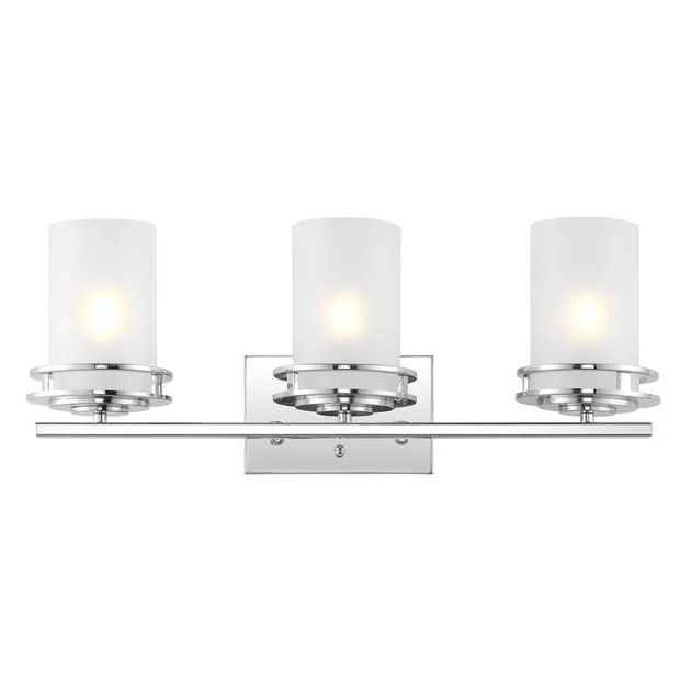 Fairfax Three-Light Bathroom Vanity Fixture - Chrome