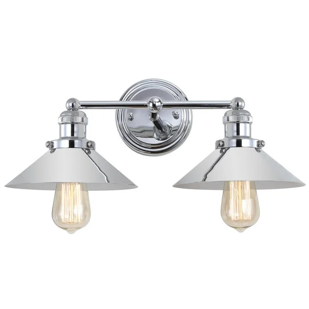 June Two-Light Bathroom Vanity Fixture - Chrome