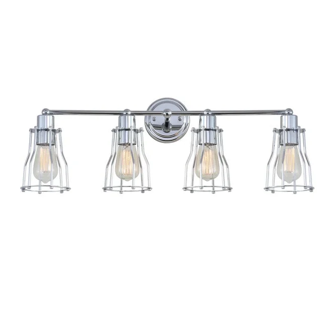 Evelyn Four-Light Bathroom Vanity Fixture - Chrome