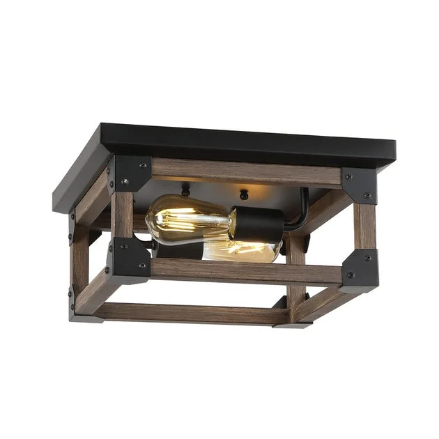 Cheshire Two-Light LED Flush Mount Ceiling Fixture - Brown and Black