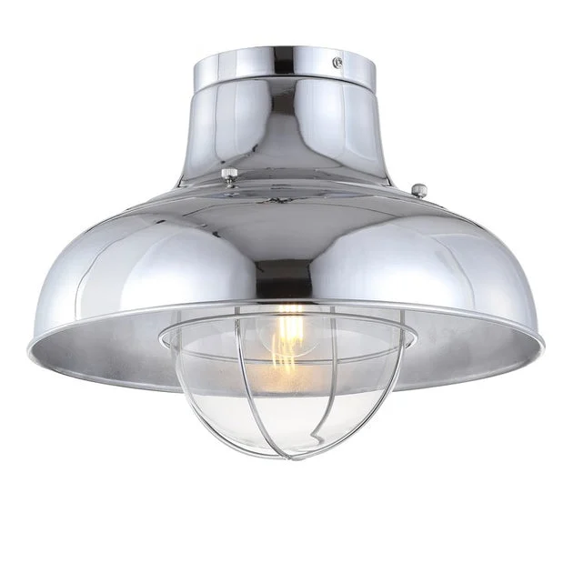 Cameron Single-Light Flush Mount Ceiling Fixture - Chrome