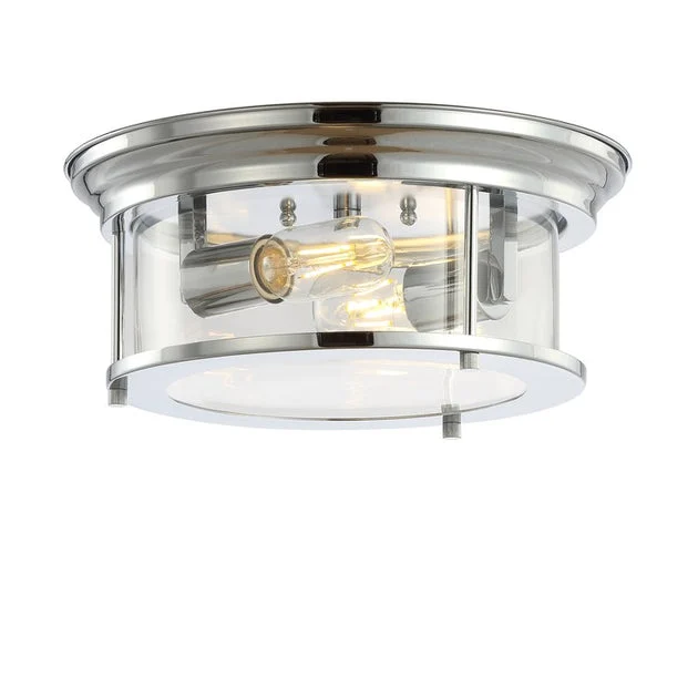 Lauren Two-Light LED Flush Mount Ceiling Fixture - Chrome