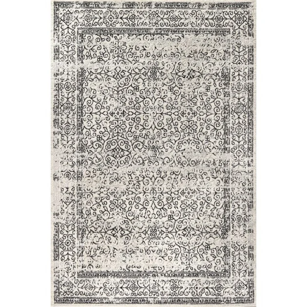Ferro Filigree 120"L x 93"W Area Rug - Gray/Black