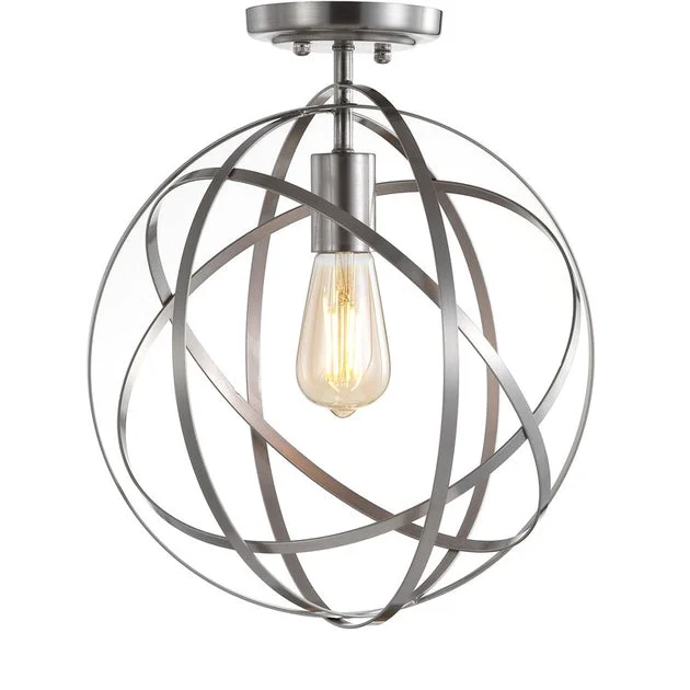 Alma Single-Light Flush Mount Ceiling Fixture - Nickel