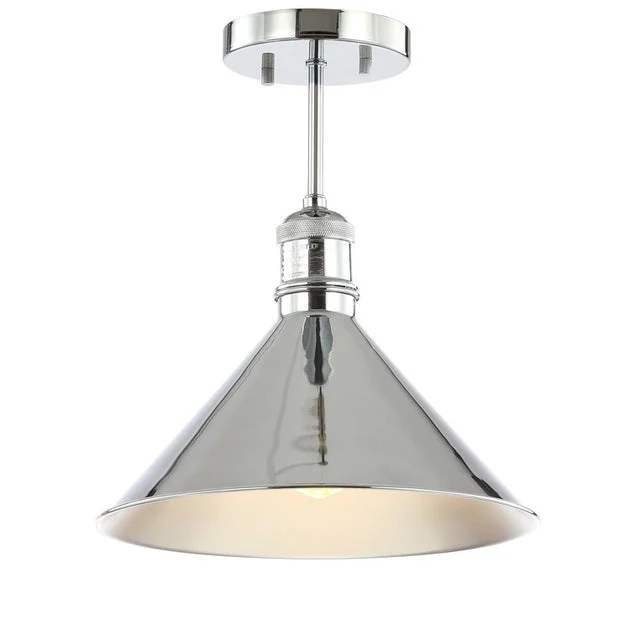 Nick Single-Light Semi-Flush Mount Ceiling Fixture - Chrome