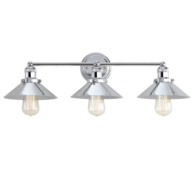 June Three-Light Bathroom Vanity Fixture - Chrome