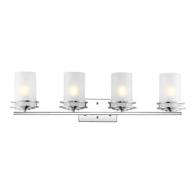 Fairfax Four-Light Bathroom Vanity Fixture - Chrome